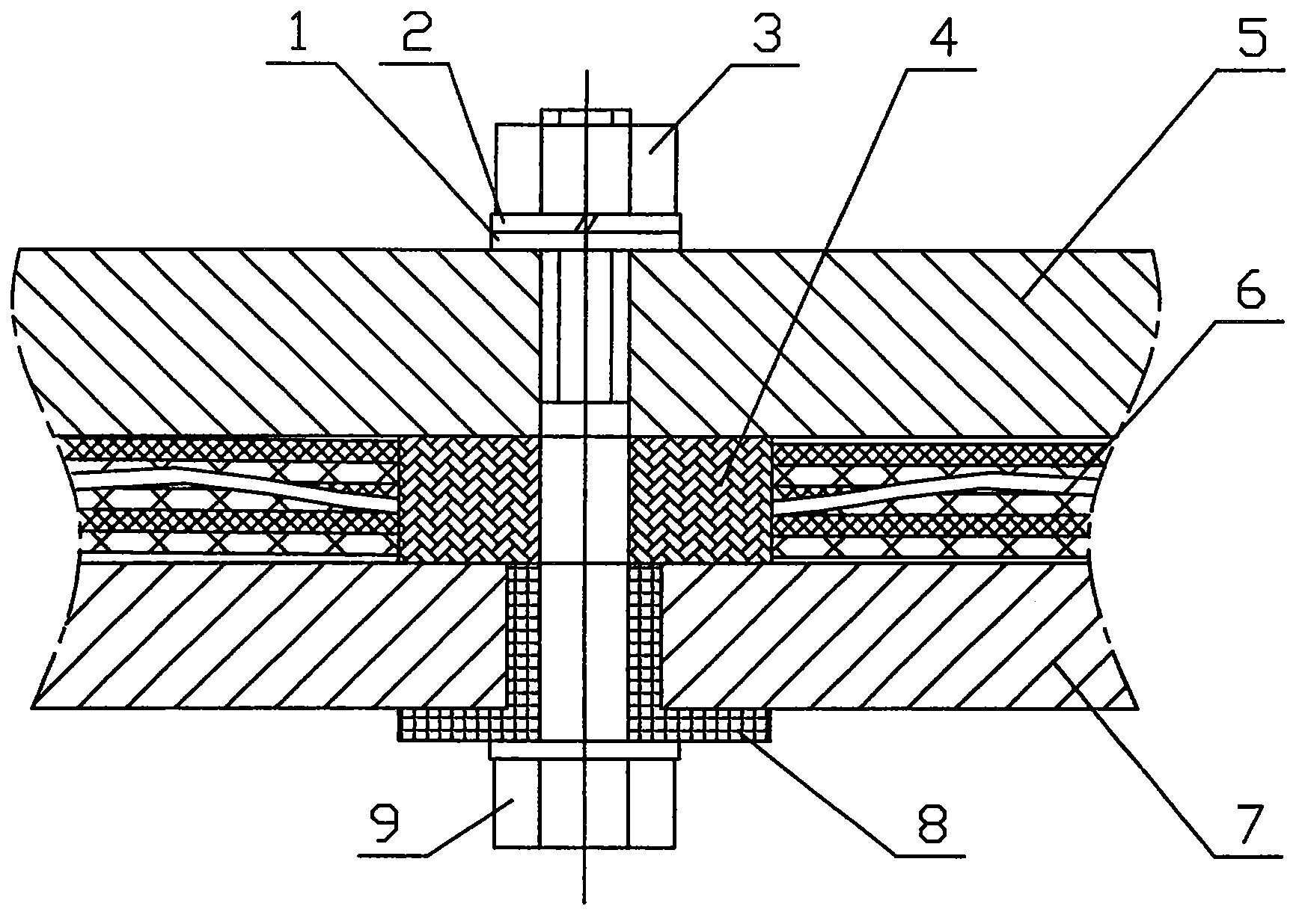 Thermal insulation connection device for space metal surfaces