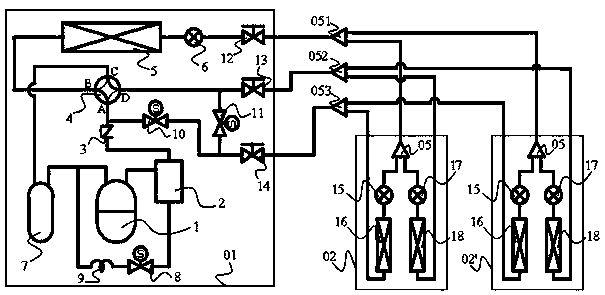 Heat recovery variable-frequency multi-split heat pump system and control method thereof