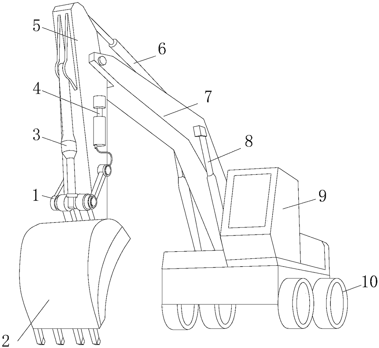 Low-speed high-load excavating construction machine with butter distribution