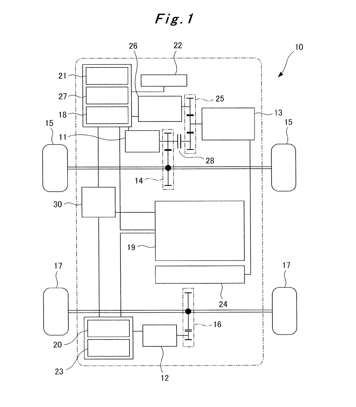 Hybrid vehicle display device