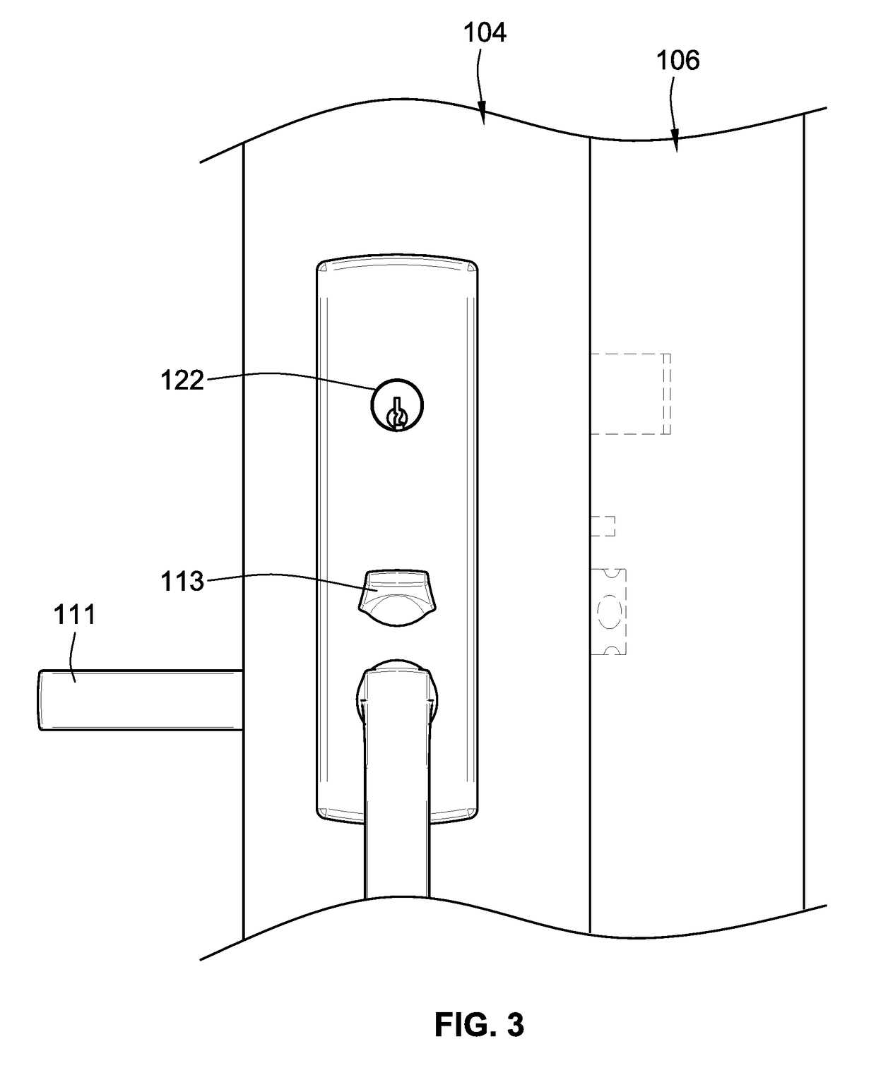 Multi-point lock with single actuation and mishandling device and self-aligning engagement