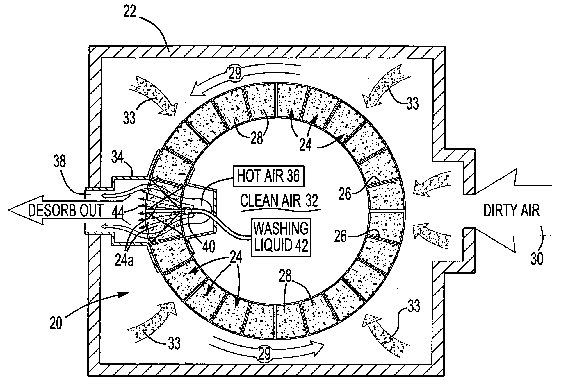 Method of cleaning a rotary concentrator