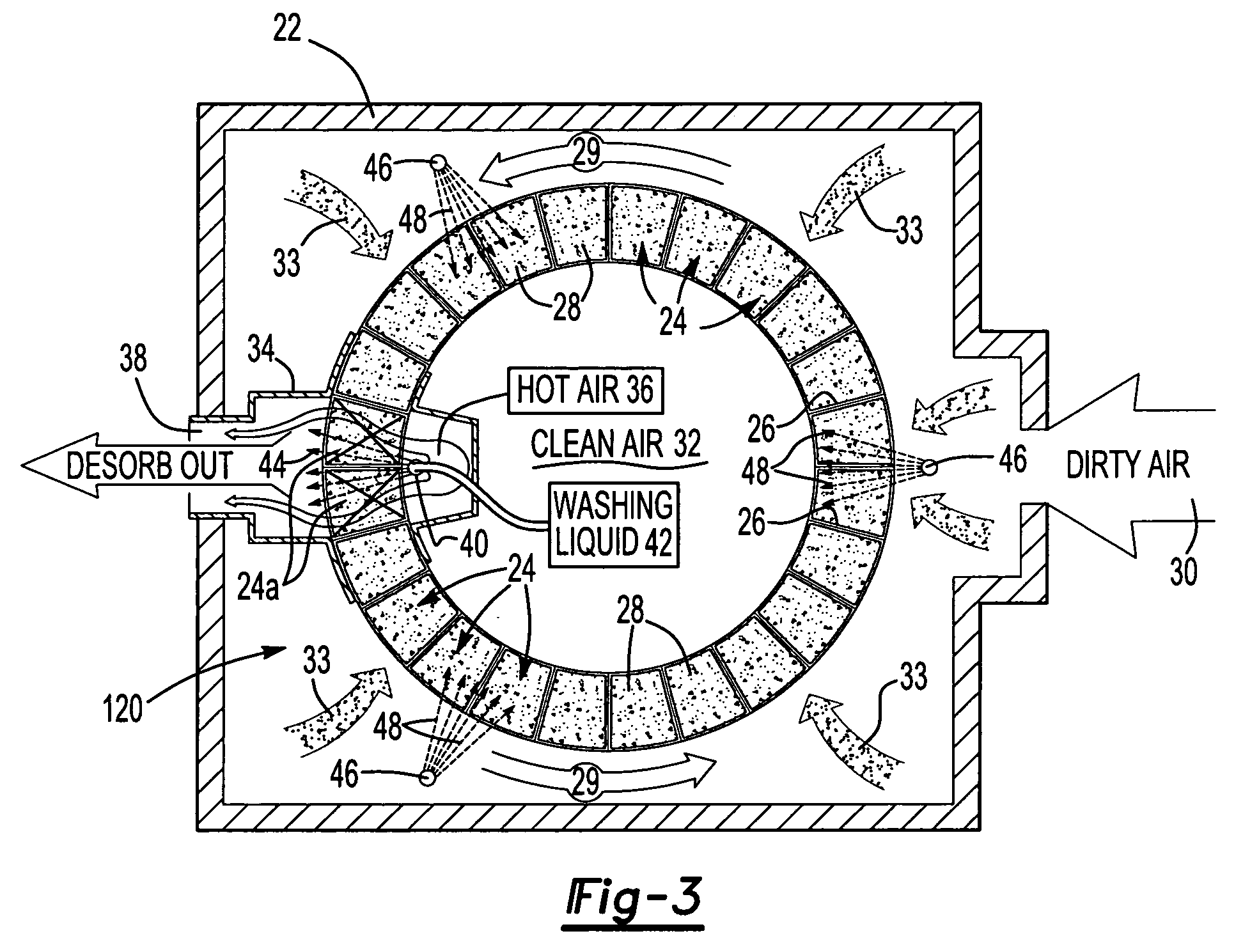 Method of cleaning a rotary concentrator