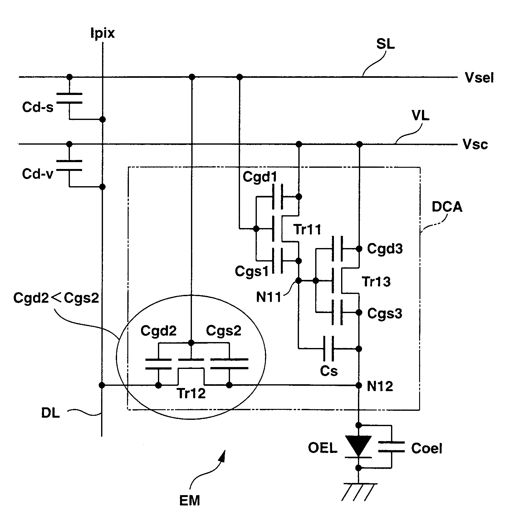 Display element drive circuit and display apparatus