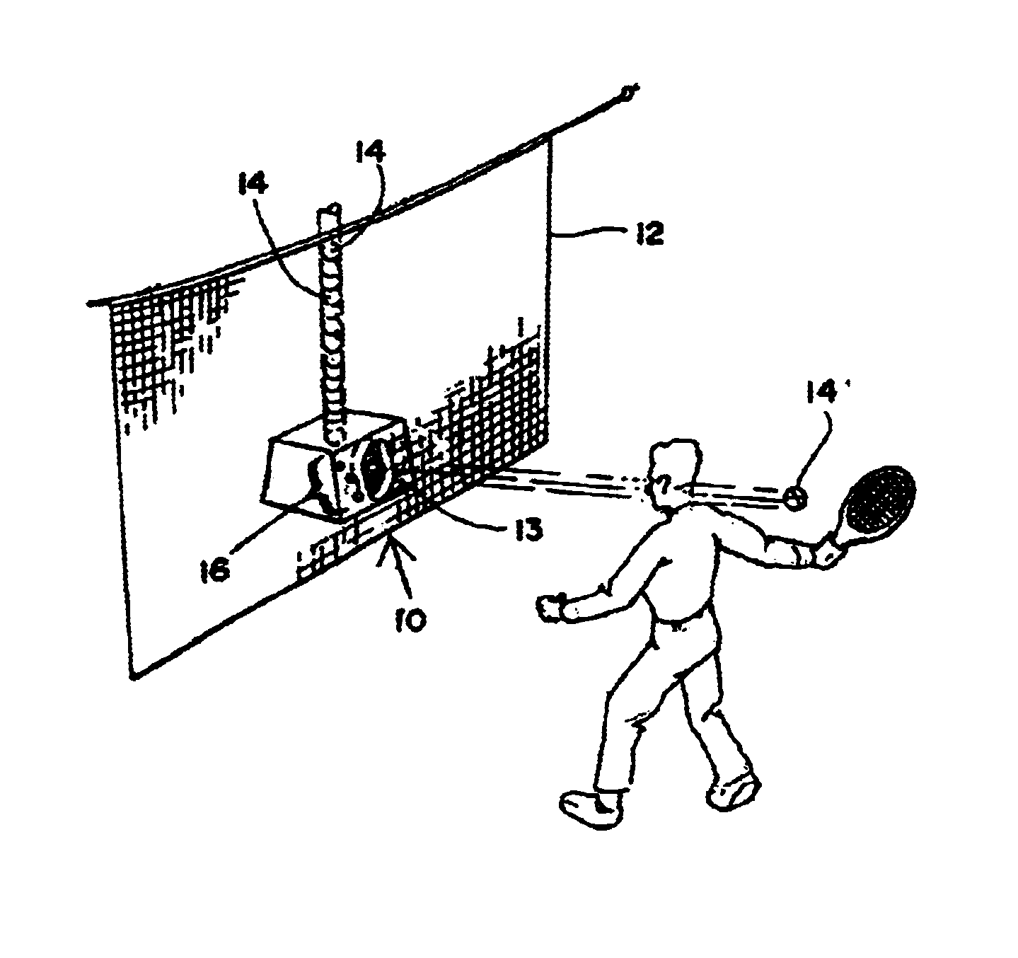 Simulated tennis ball trajectory & delivery system