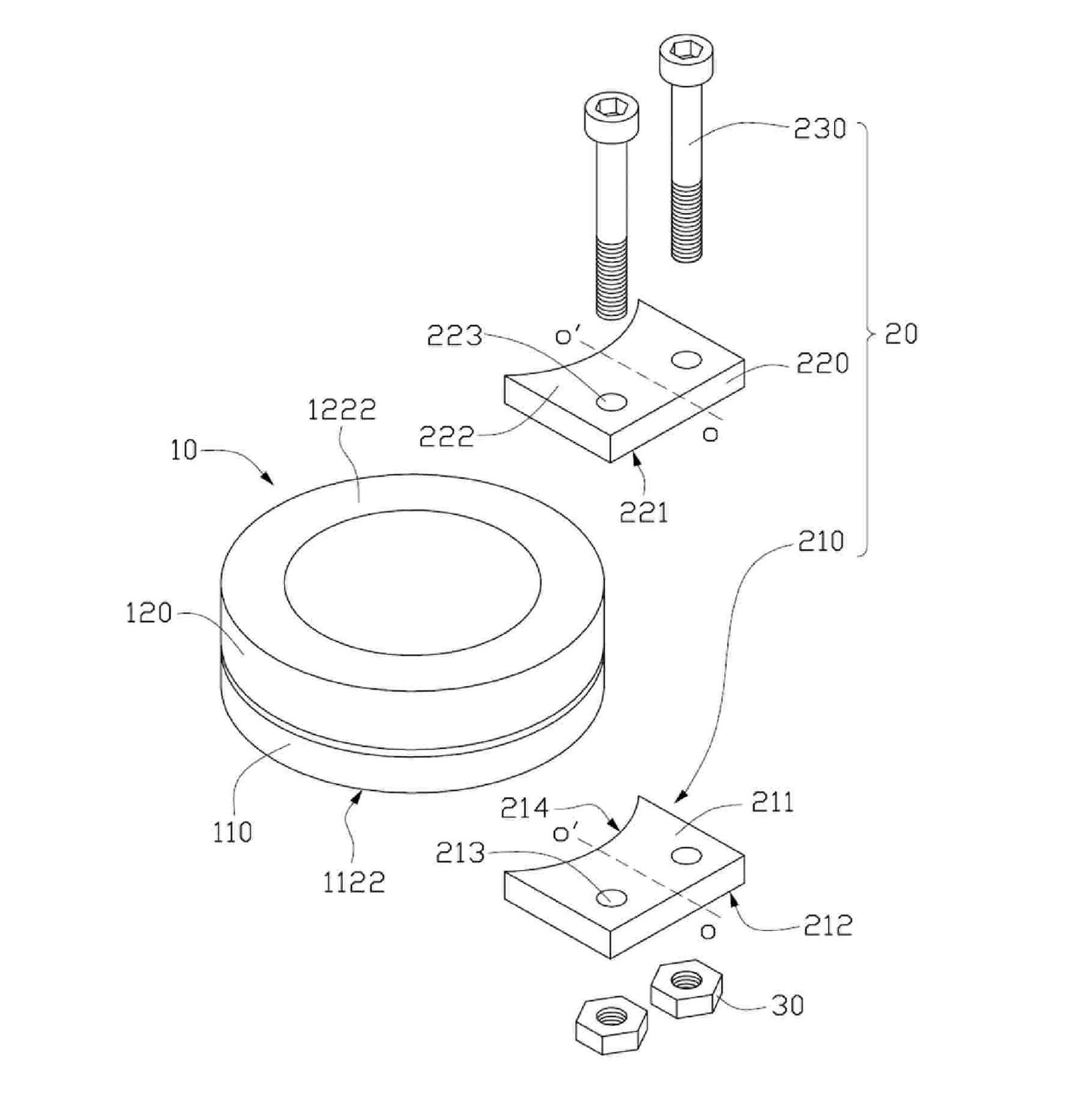 Method for testing lens module assembling element