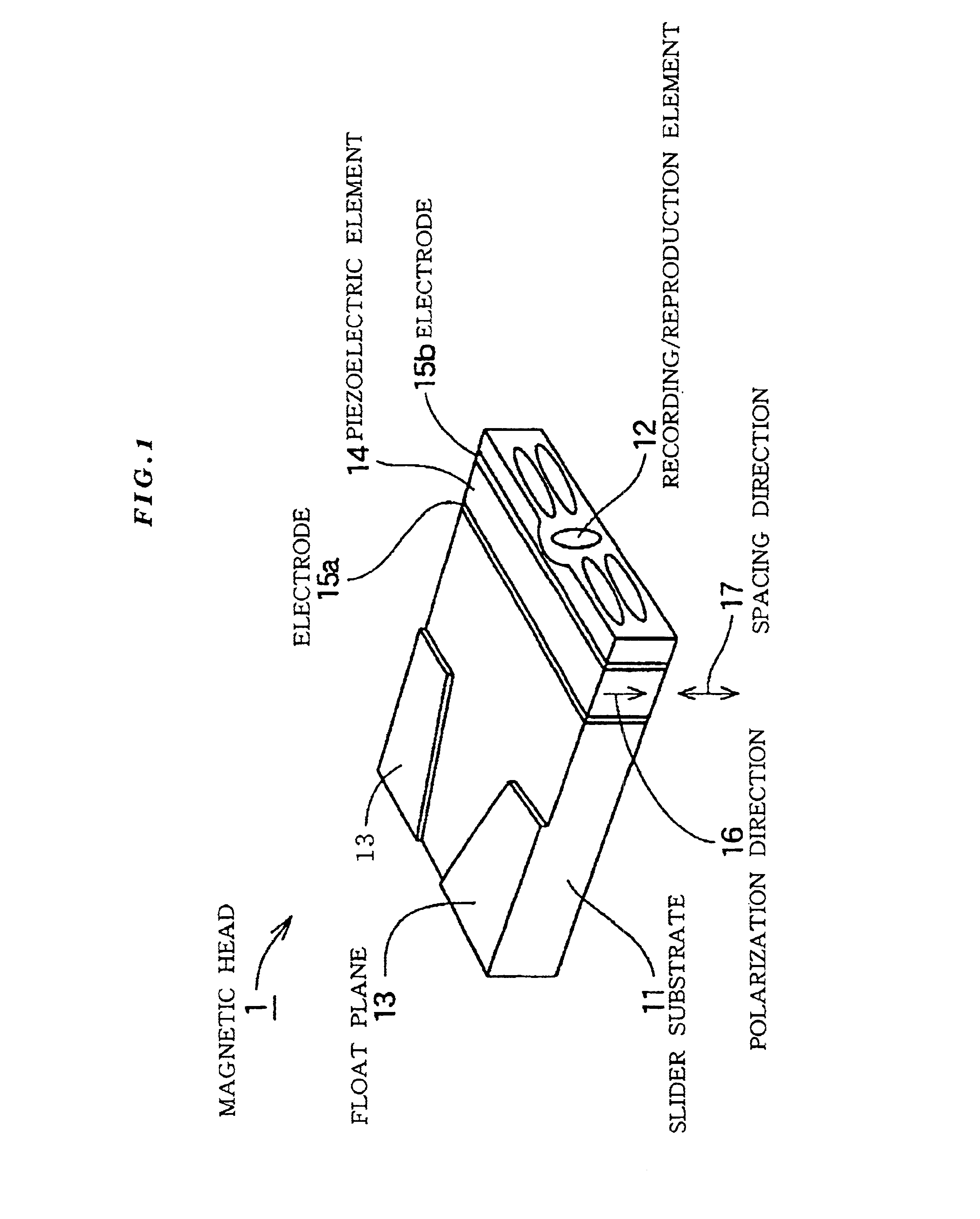 Magnetic disc apparatus and magnetic head in which a recording/reproduction element is mounted on a slider via a piezoelectric element