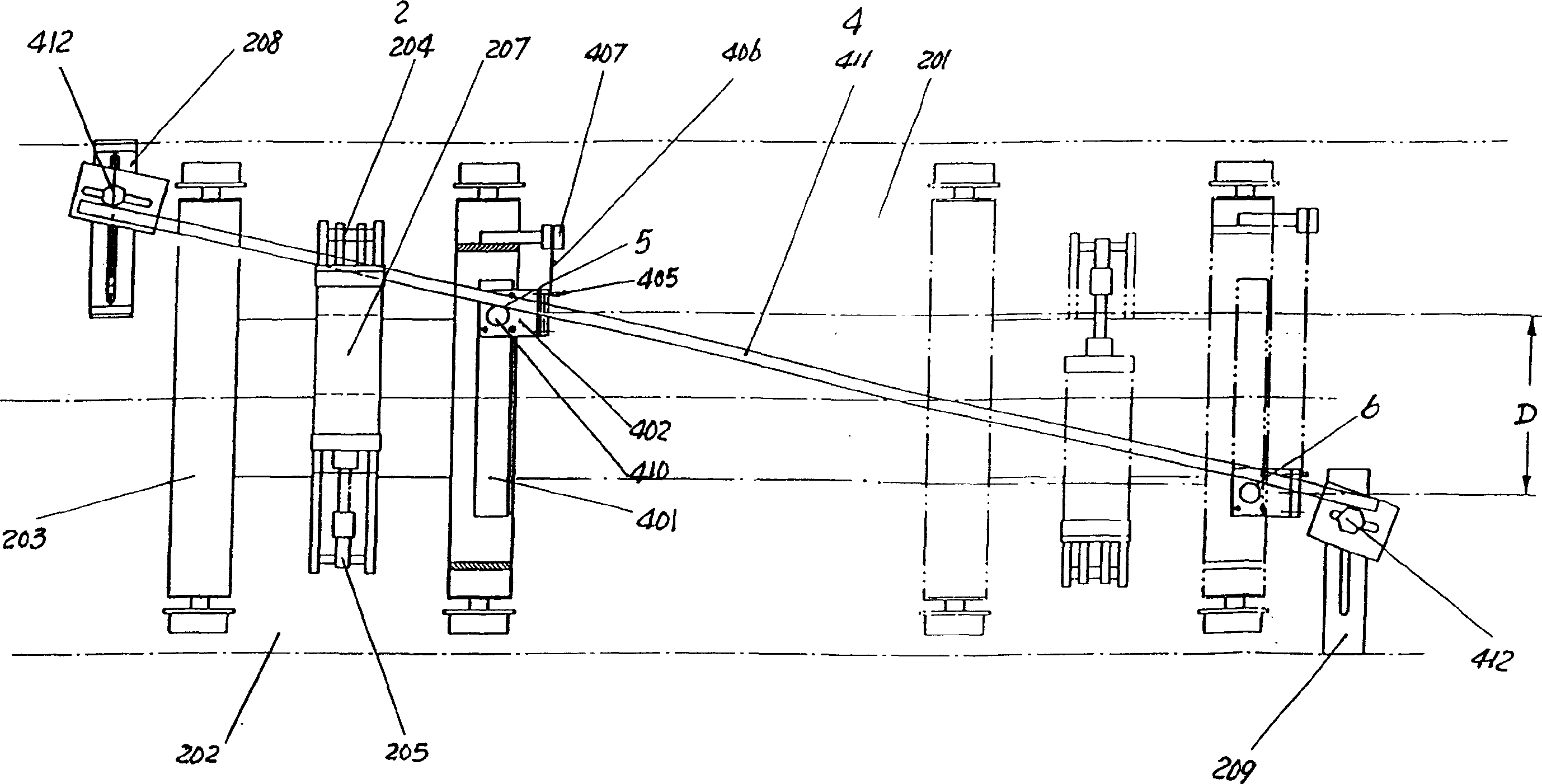 Powerless cross sliding type cutter for with continuous casting small plate bland