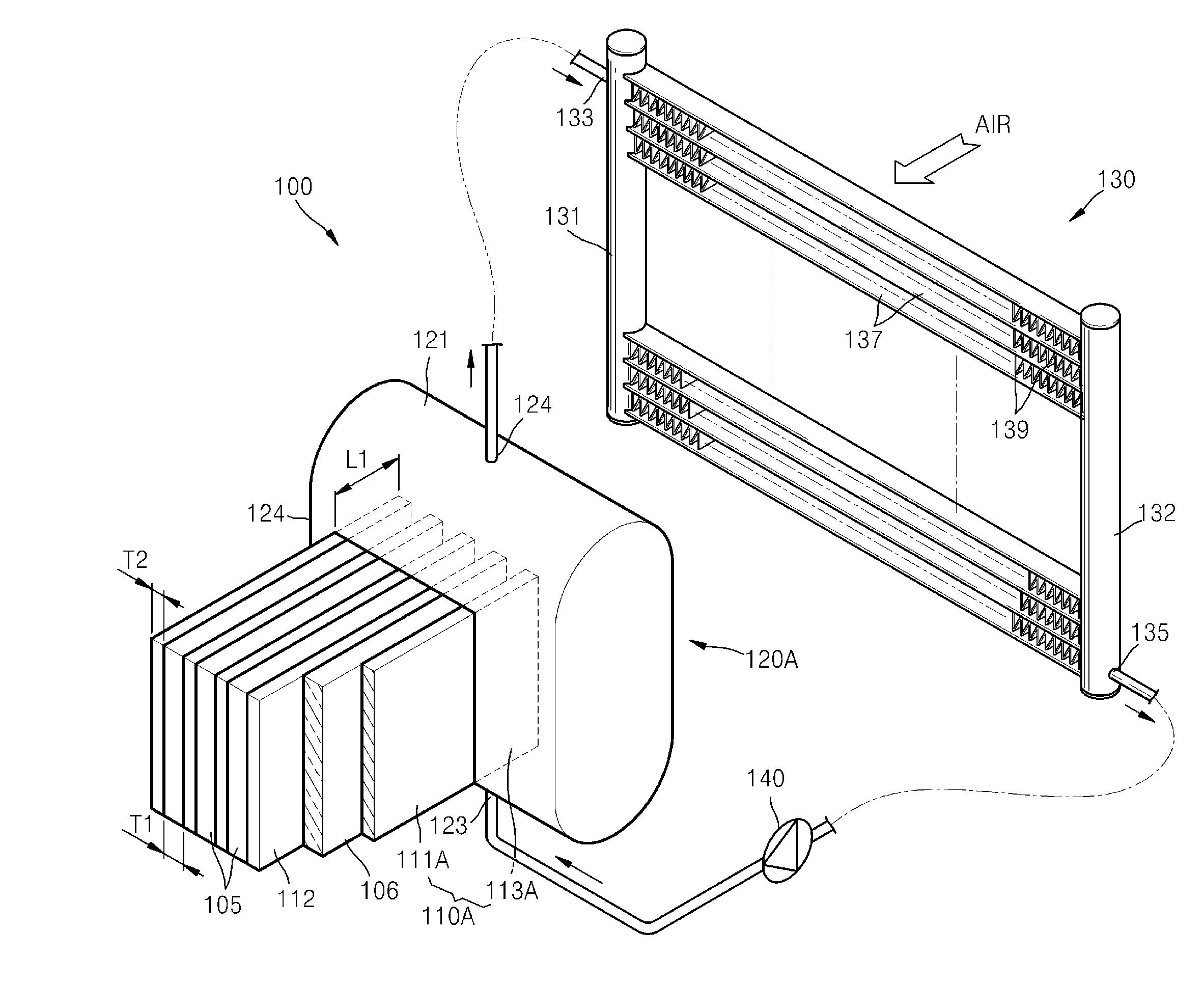 Cooling system and battery cooling system