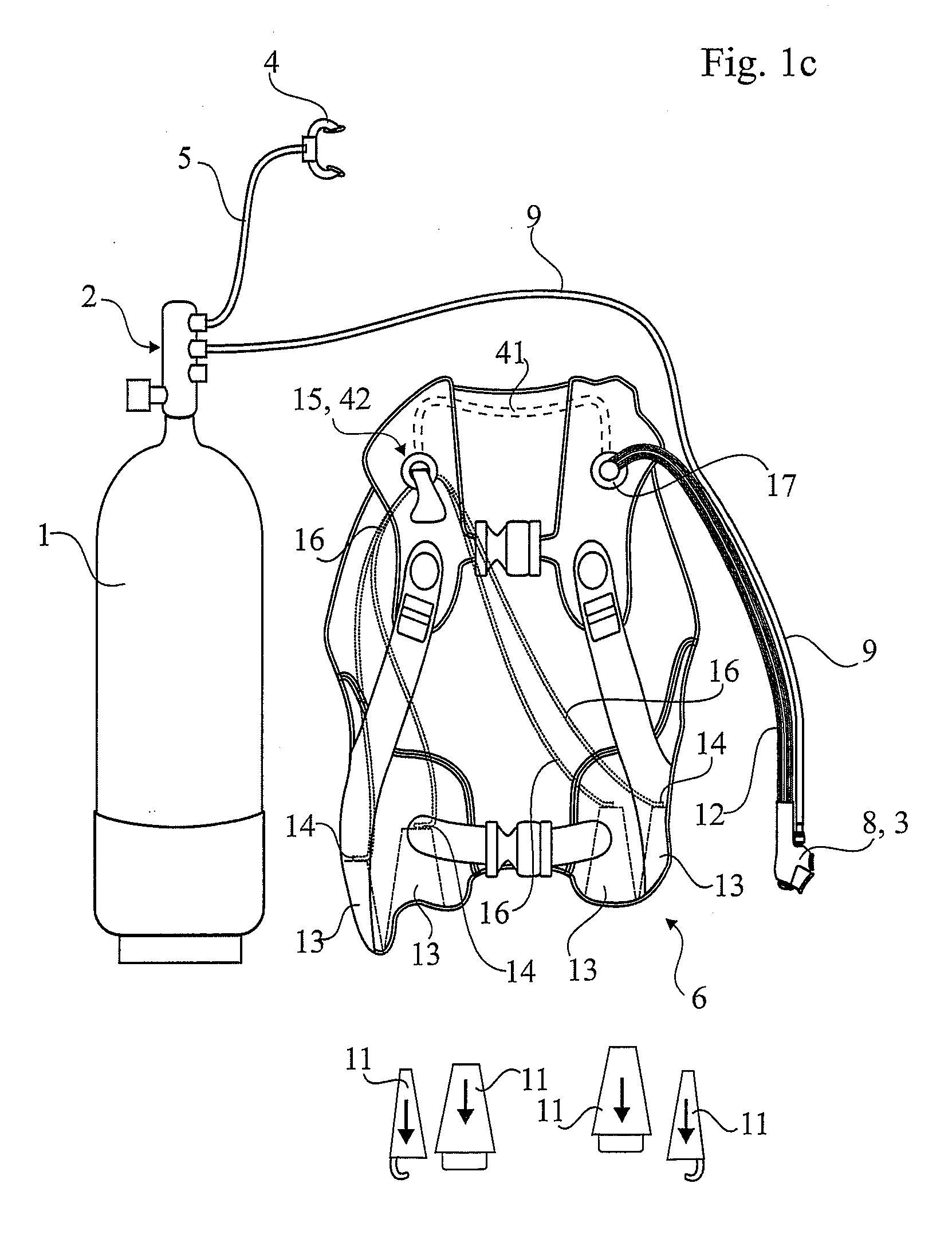 Safety device and method for scuba-diving