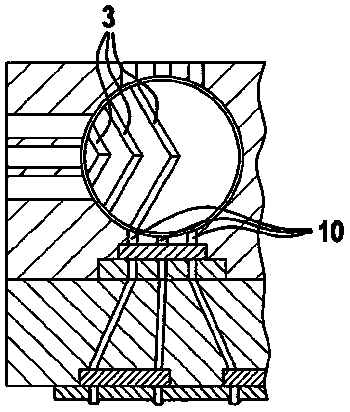 Device and a method for distributing flowable or pourable substances, in particular air chocolate