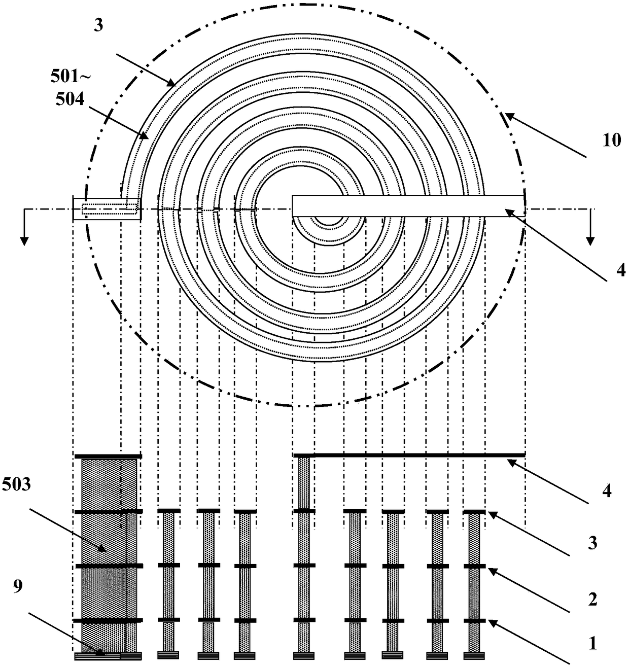 Semiconductor integrated circuit spiral inductor
