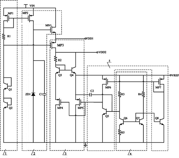 Wide-input voltage high-power supply rejection ratio reference voltage source