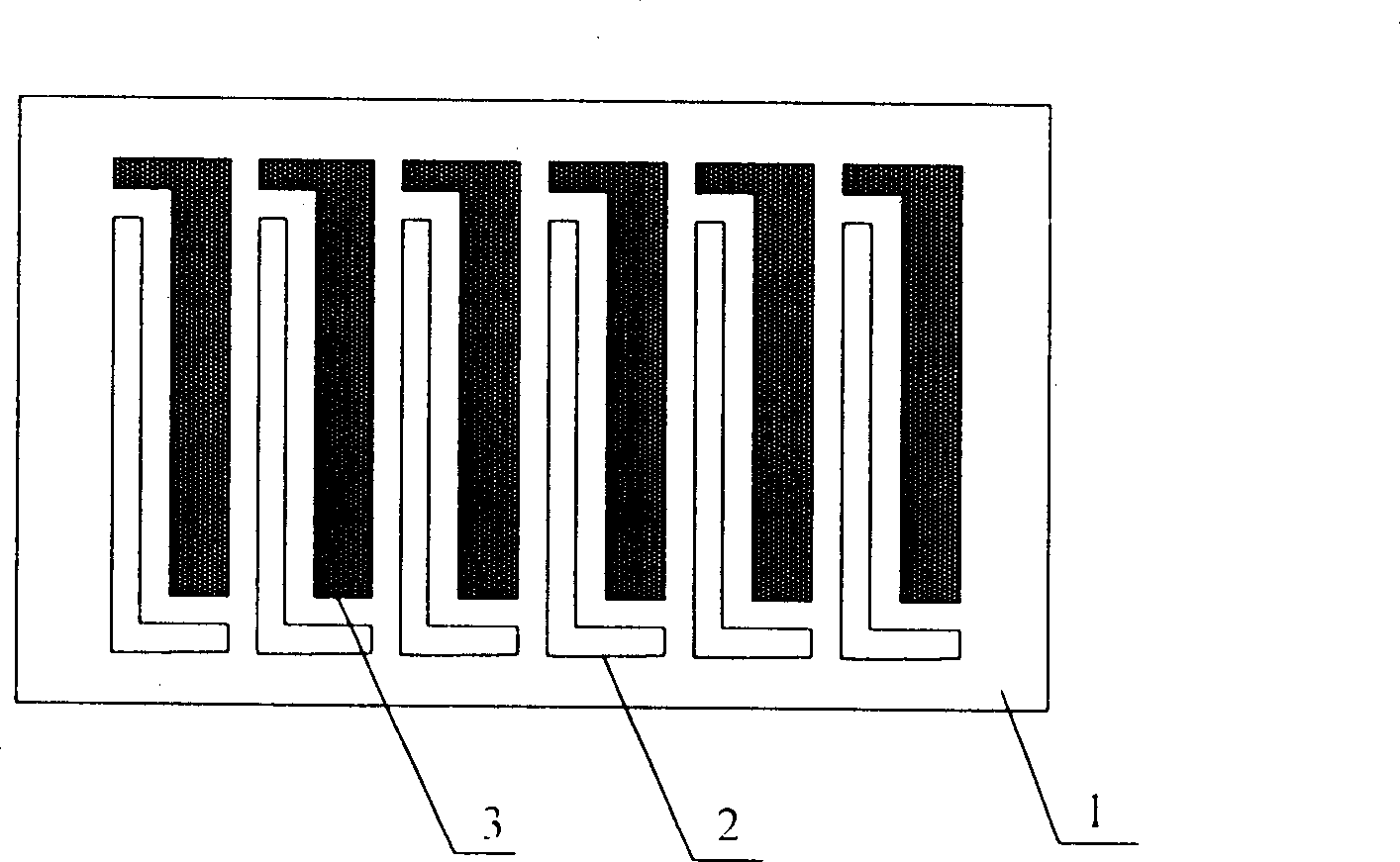 Flat panel display with interdigital double grid structure and its producing process