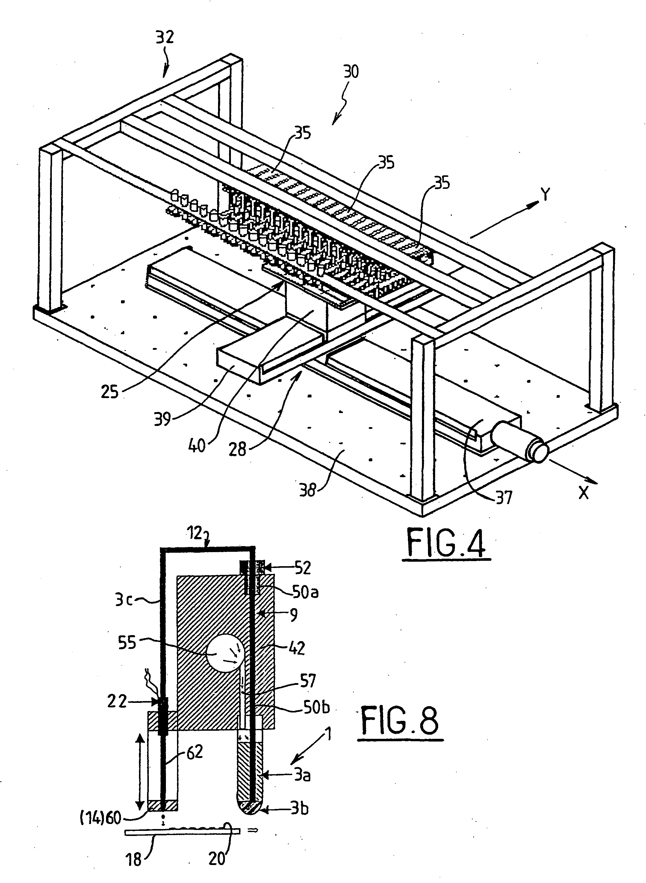 Method and a machine for ex situ fabrication of low and medium integration biochip arrays