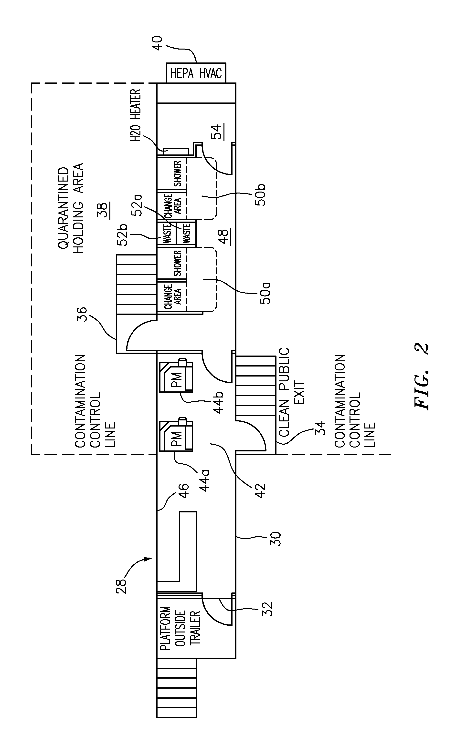 Mobile-monitoring and/or decontamination unit structure