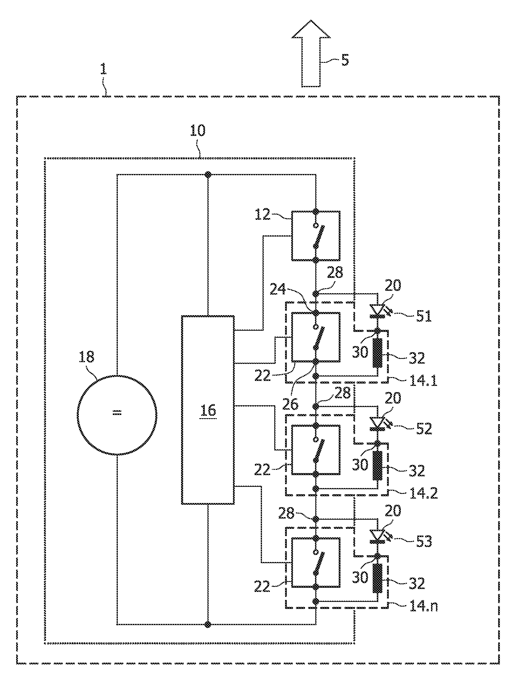 Driver device for leds