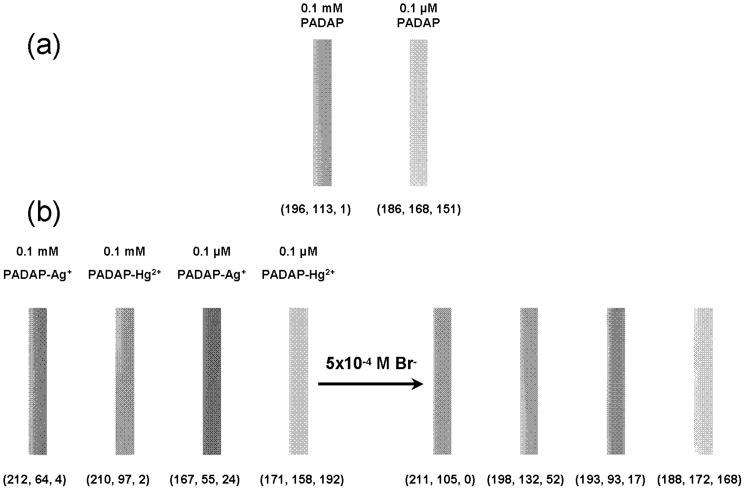 Method for semi-quantitatively determining chloride, bromide and iodine ions by indicator displacement reaction