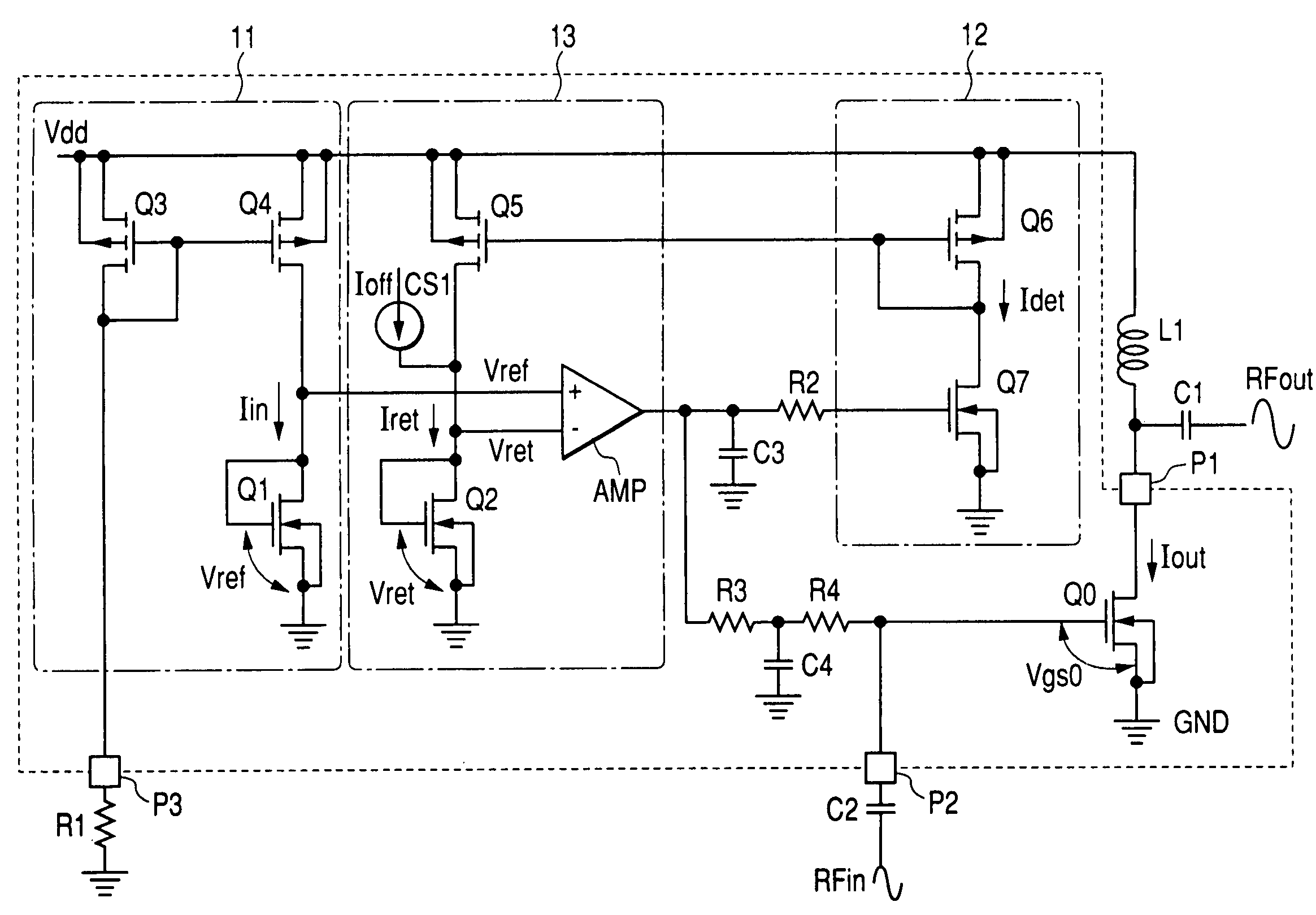 High frequency power amplifier circuit and electronic component for high frequency power amplifier