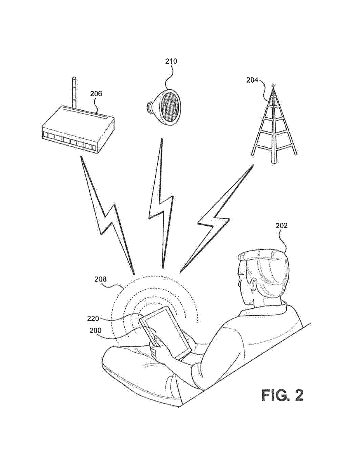 Radio frequency emission guard for portable wireless electronic device