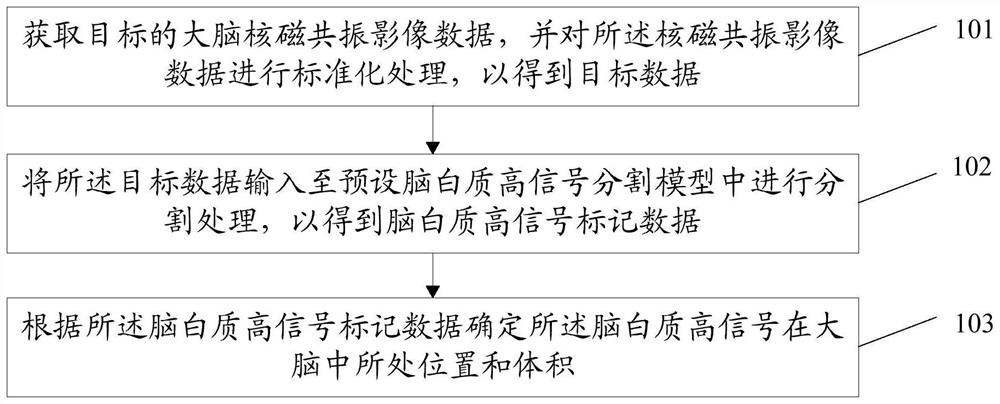 White matter high signal segmentation method, device and equipment and storage medium