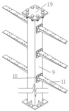 Prefabricated assembled rectangular concrete filled steel tube pole