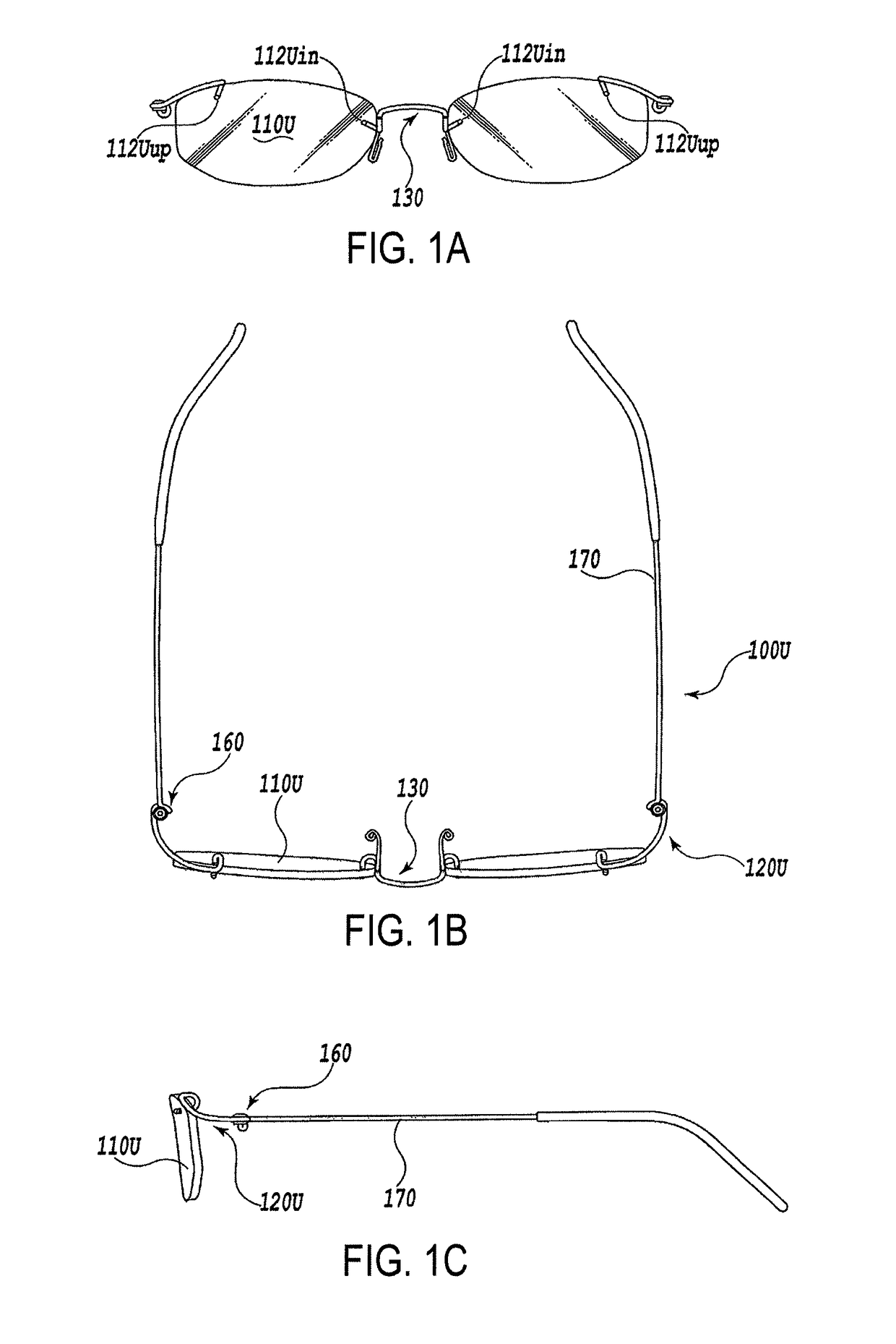 Rimless eyeglasses