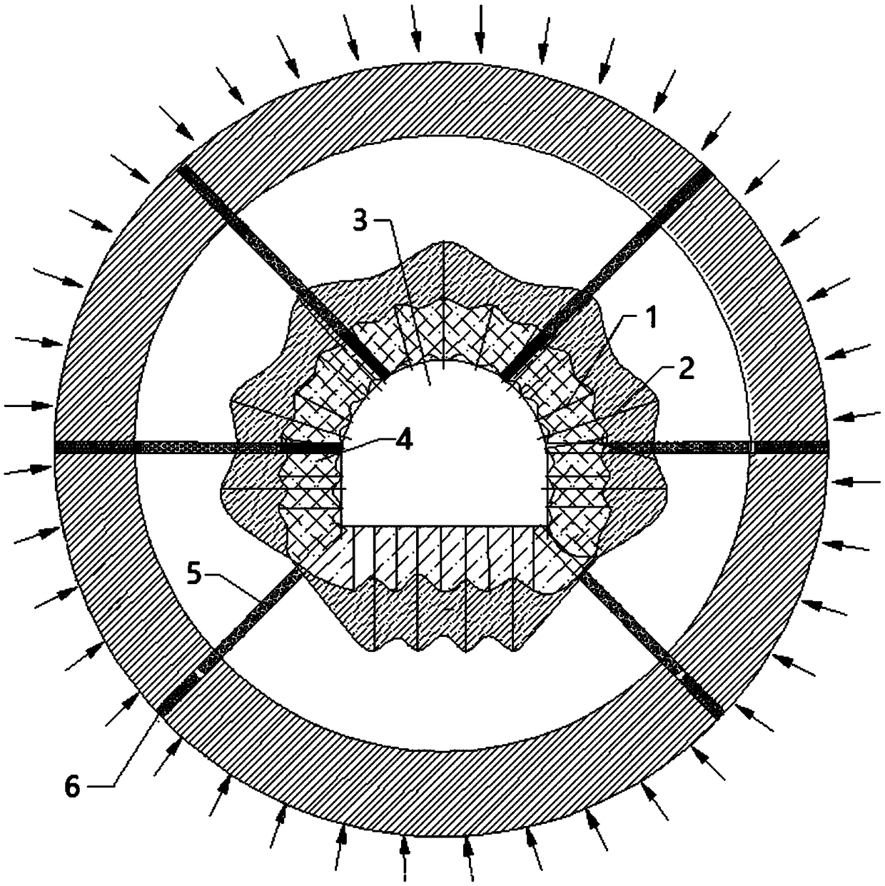 Timbering and pressure relief structure and method for rock burst tunnel