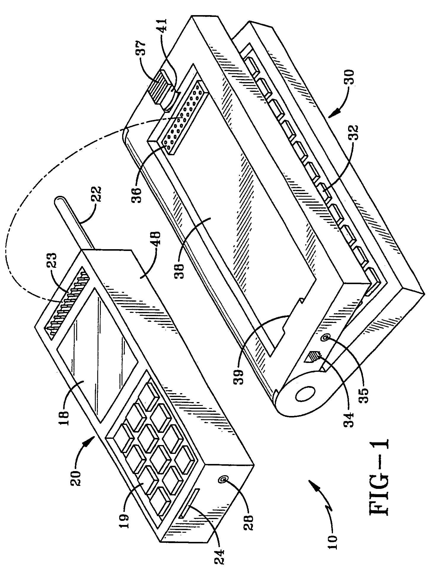 Portable computing, communication and entertainment device with central processor carried in a detachable handset