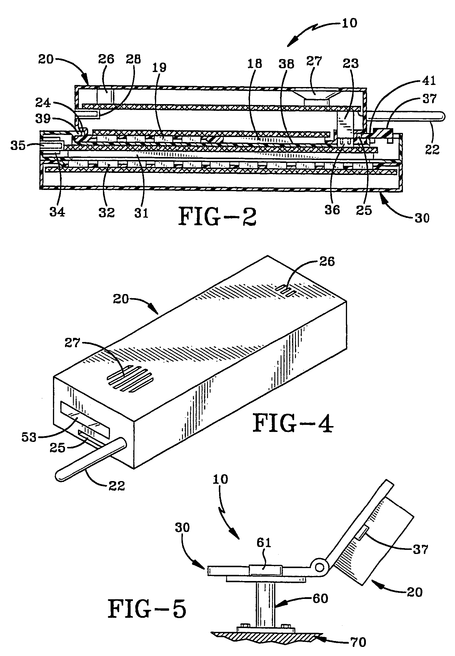 Portable computing, communication and entertainment device with central processor carried in a detachable handset