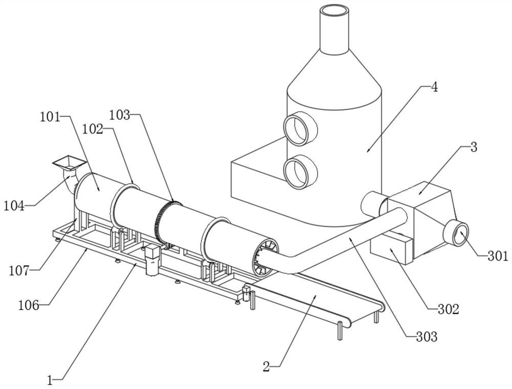 Water granulated slag pre-drying device and pre-drying treatment method