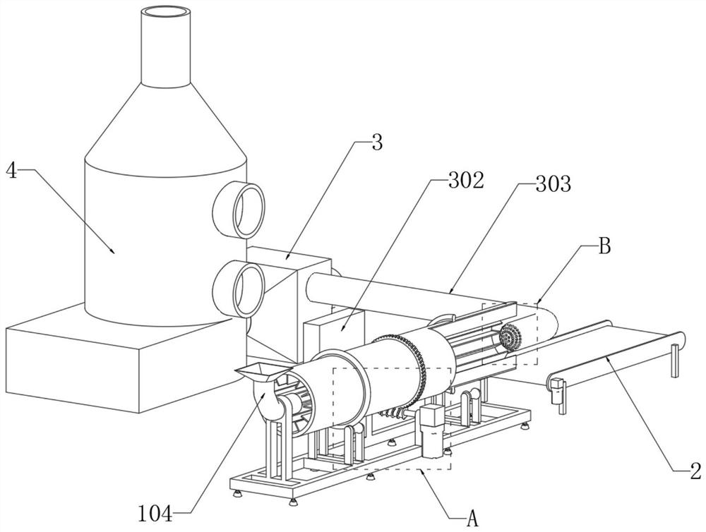 Water granulated slag pre-drying device and pre-drying treatment method