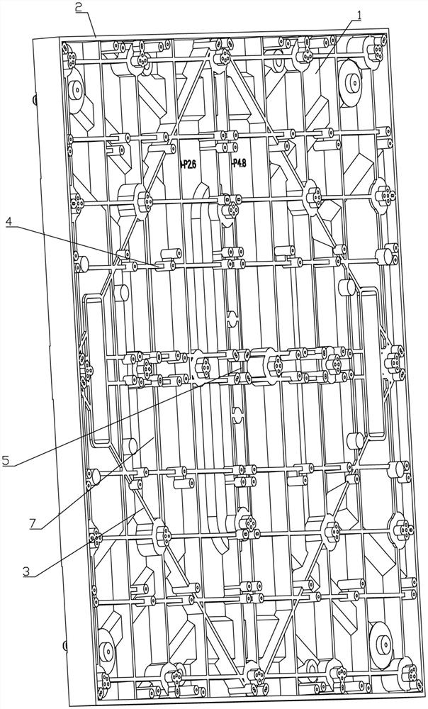 Universal module bottom shell structure with multiple intervals and multiple installation modes