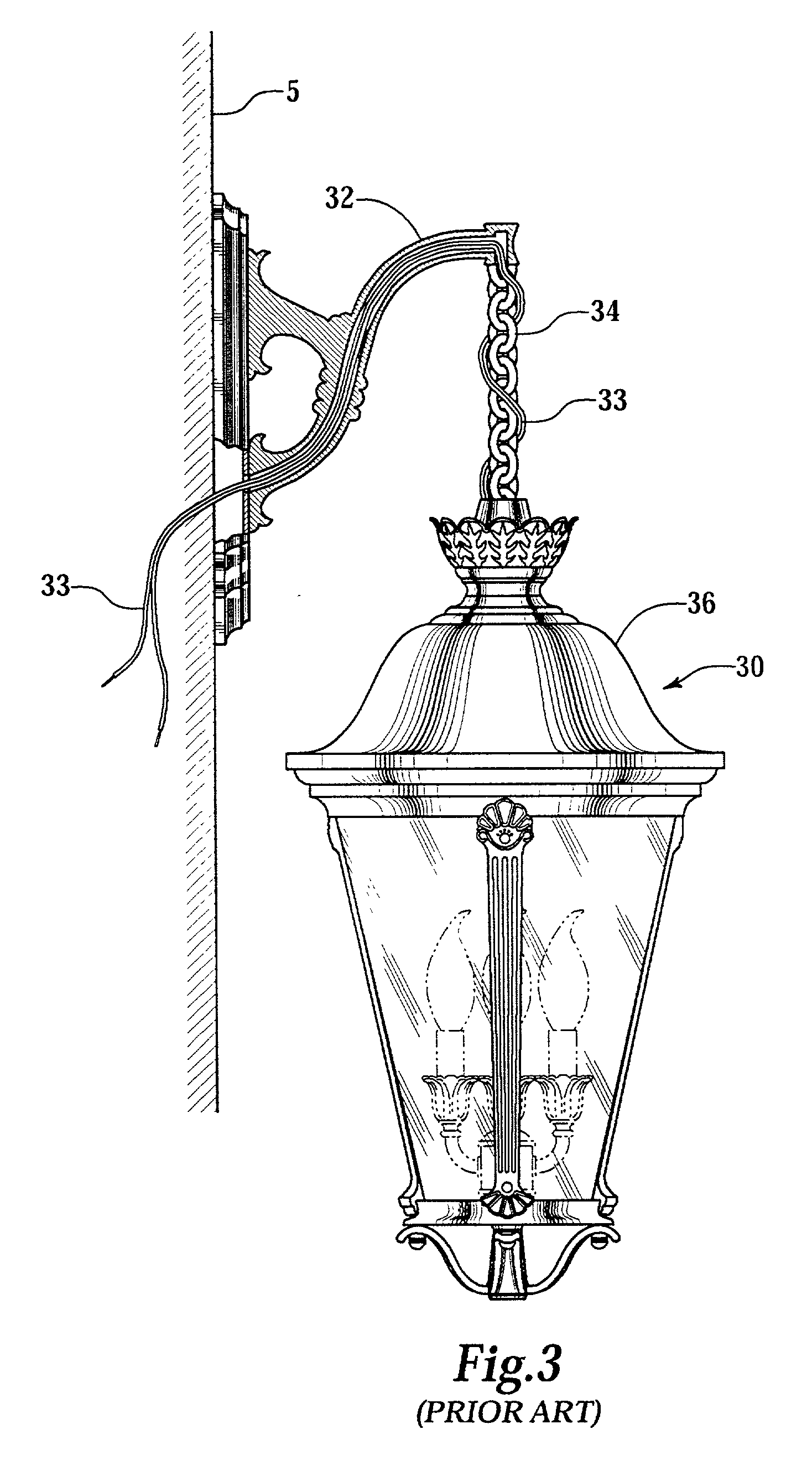 Lighting fixture with enclosed wiring