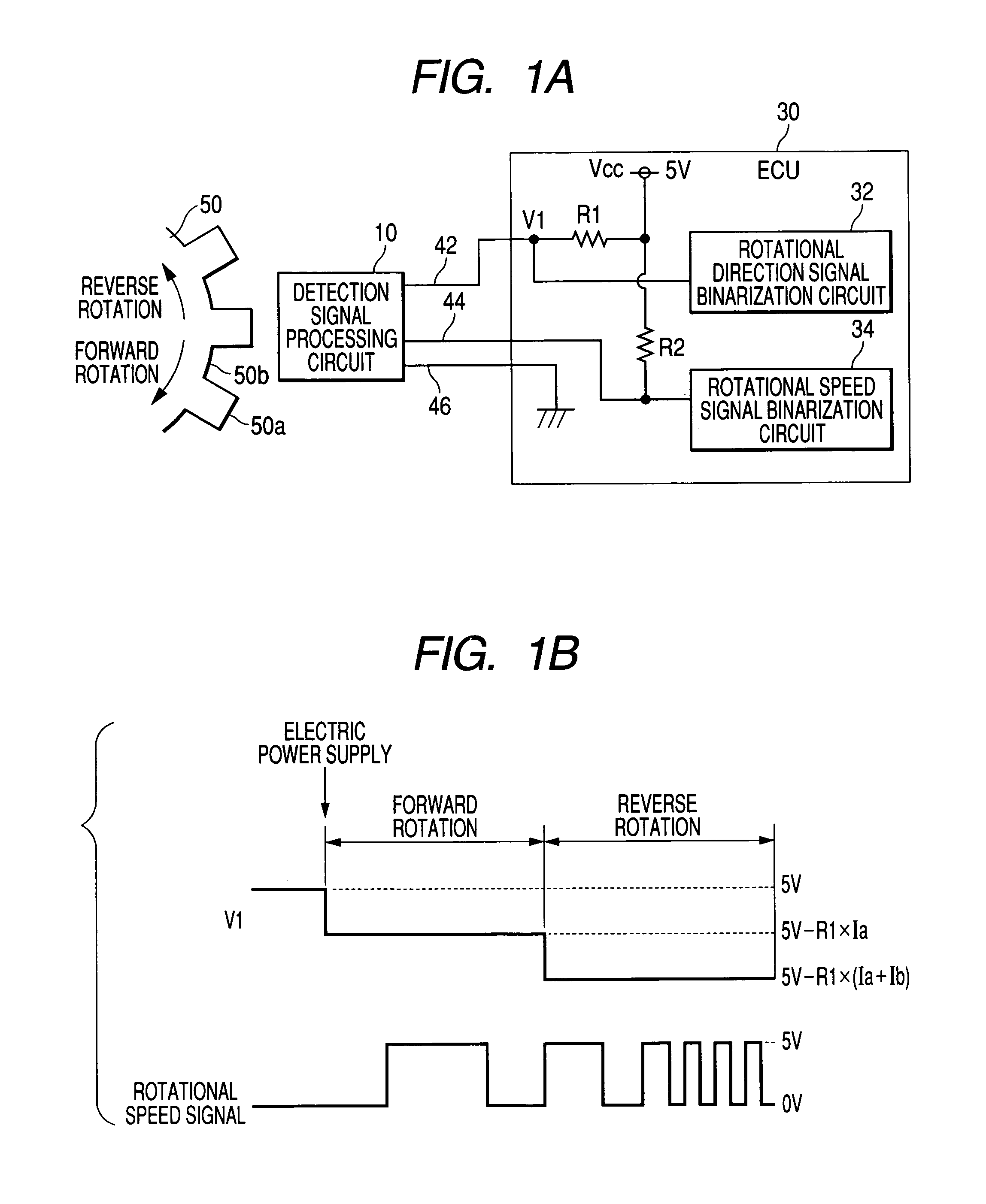 Detection signal processing circuit and detection signal processing apparatus for a rotation sensor