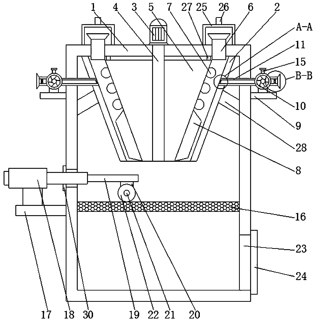 Grain grinding device for agricultural production