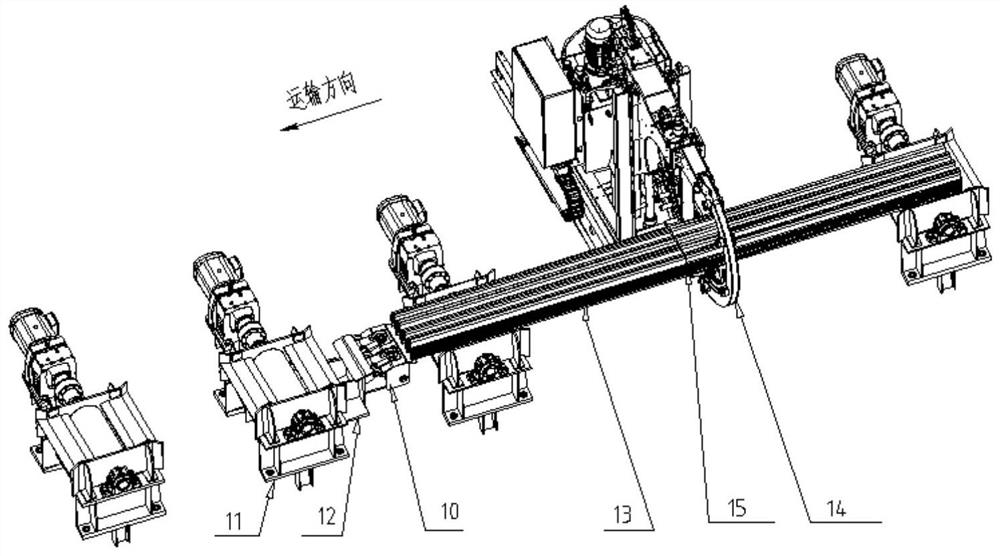 Pressing device of section steel stack packing line