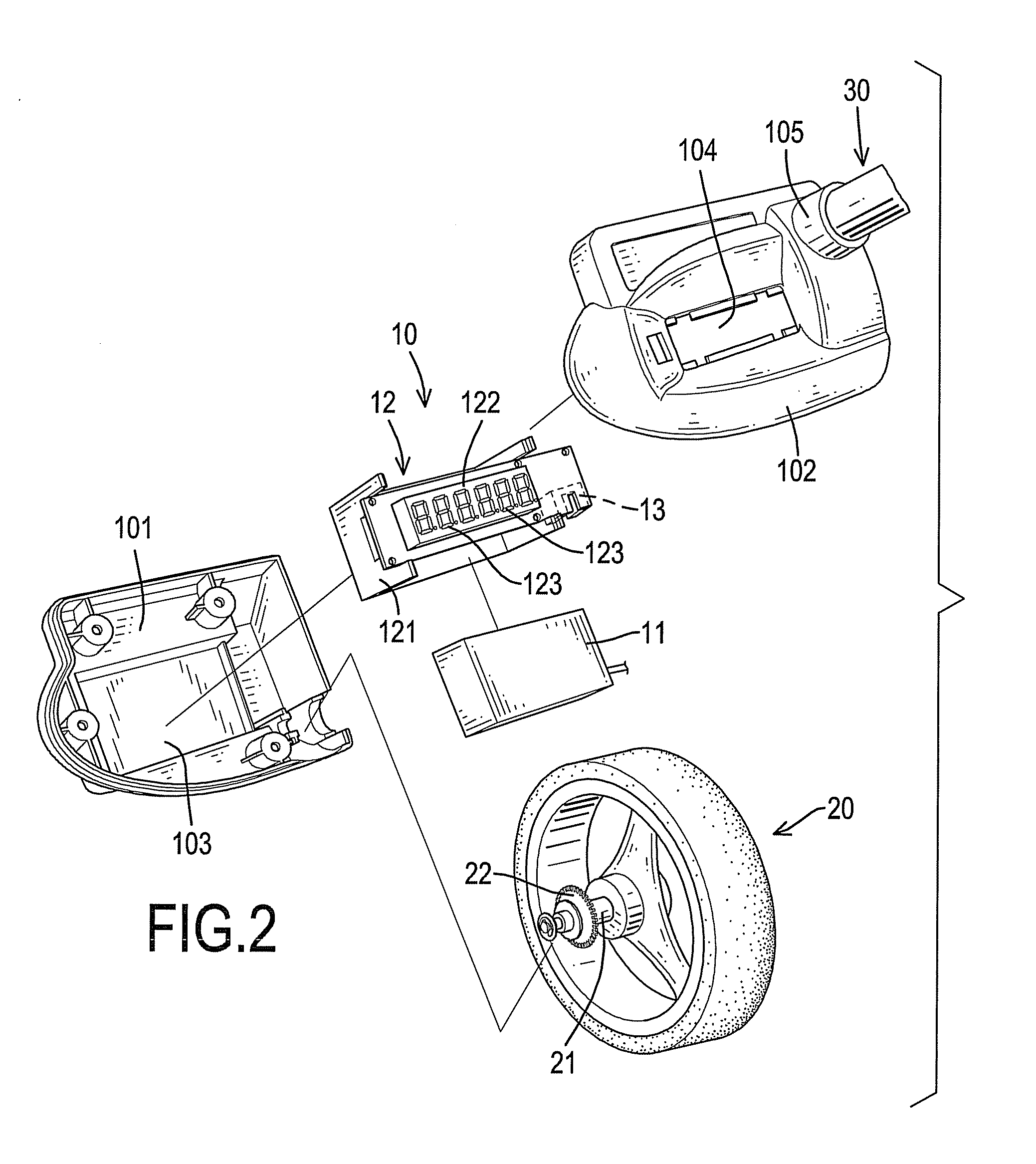 Electronic measuring wheel