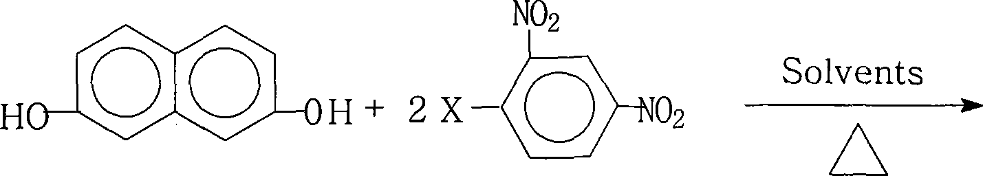 Method for preparing 2,7-di(2,4-dinitrophenoxy) naphthalene