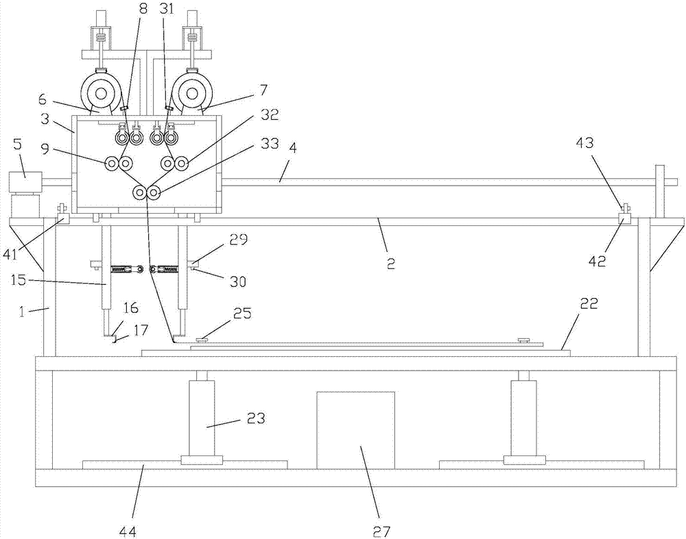 Double roll cloth system with adjustable cloth stroke