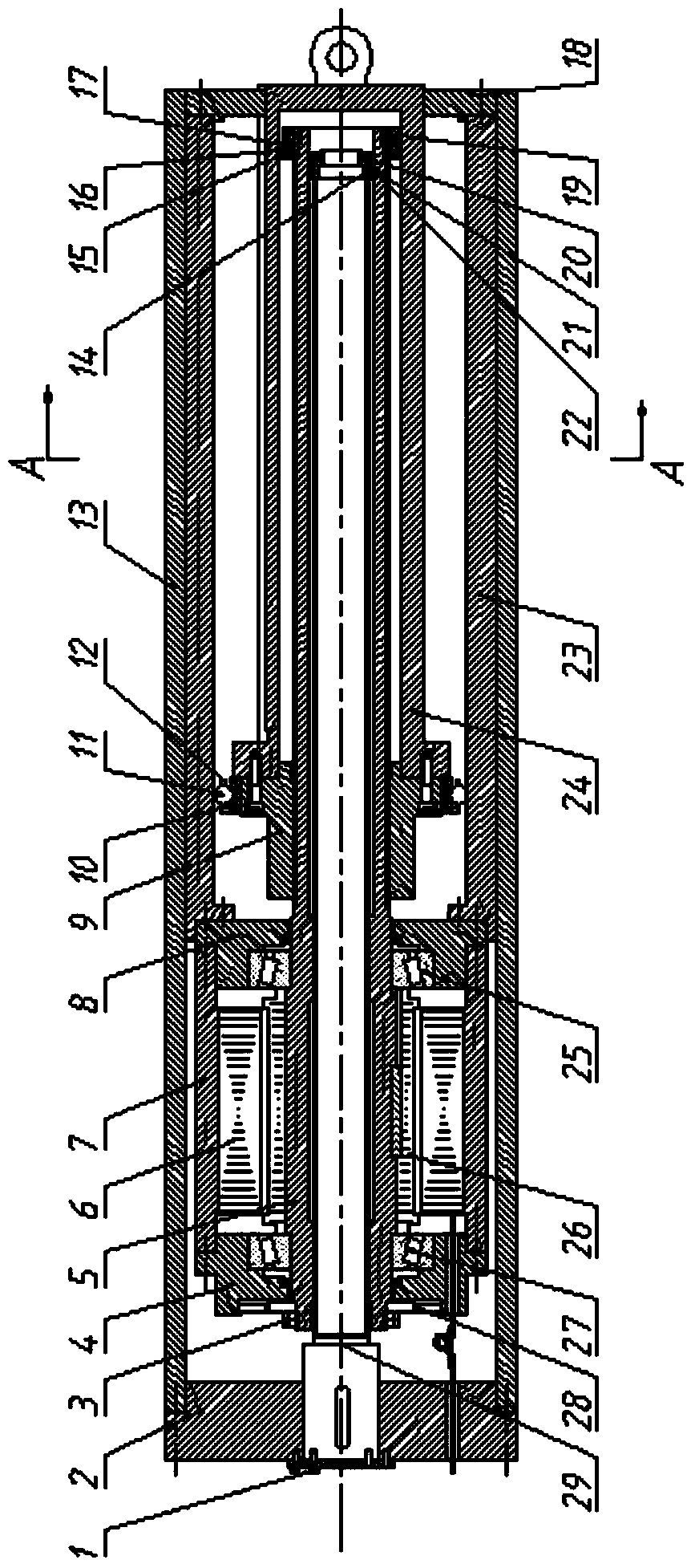 Motor wholly-moving type two-level electric cylinder