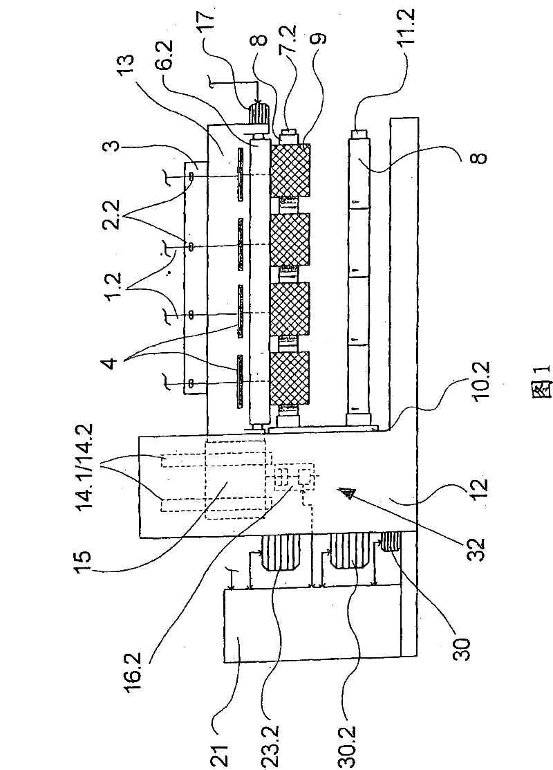 Method and device for continuously winding up several threads