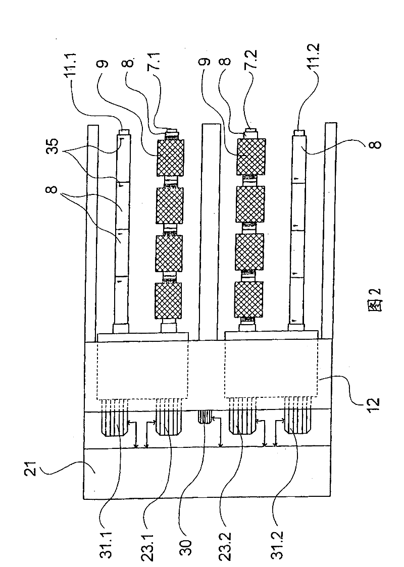 Method and device for continuously winding up several threads