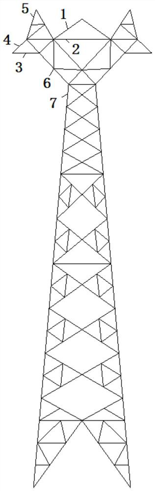 110 kV cathead type composite cross arm tower