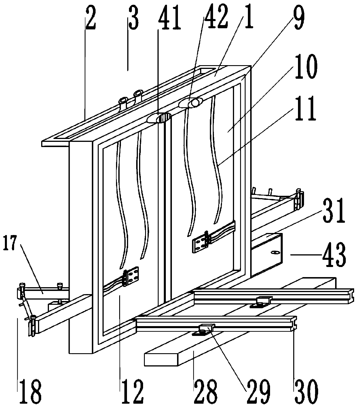 Air door air pressure control device for coal mines