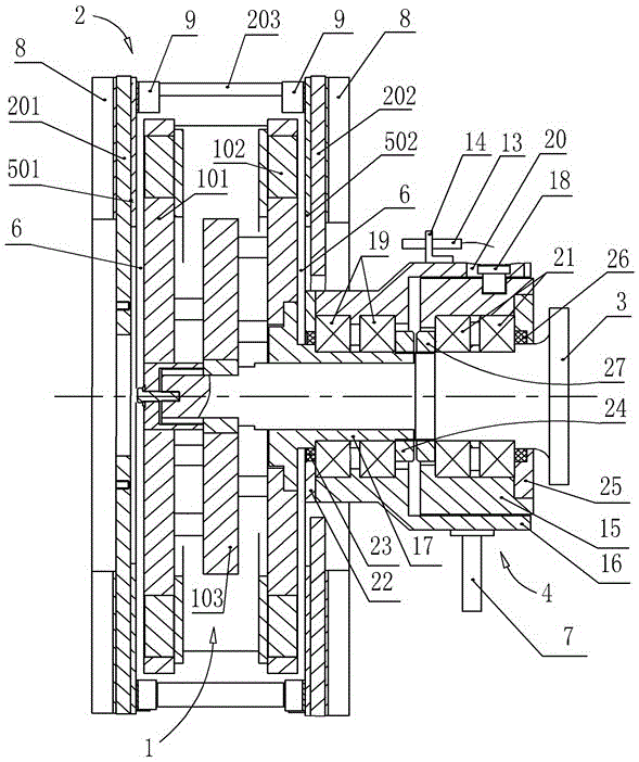 Air-cooled permanent magnet eddy-current flexible speed regulation device for preventing overheating