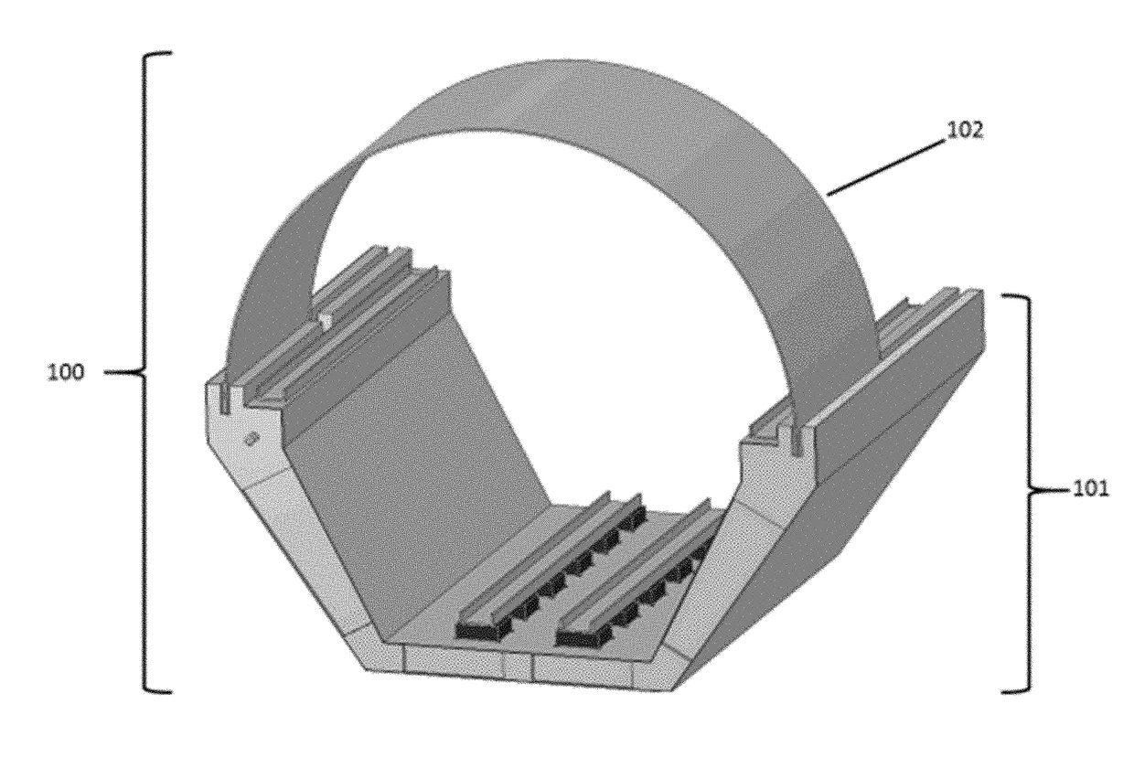 Modular enclosed transportation structure and integrated track assembly