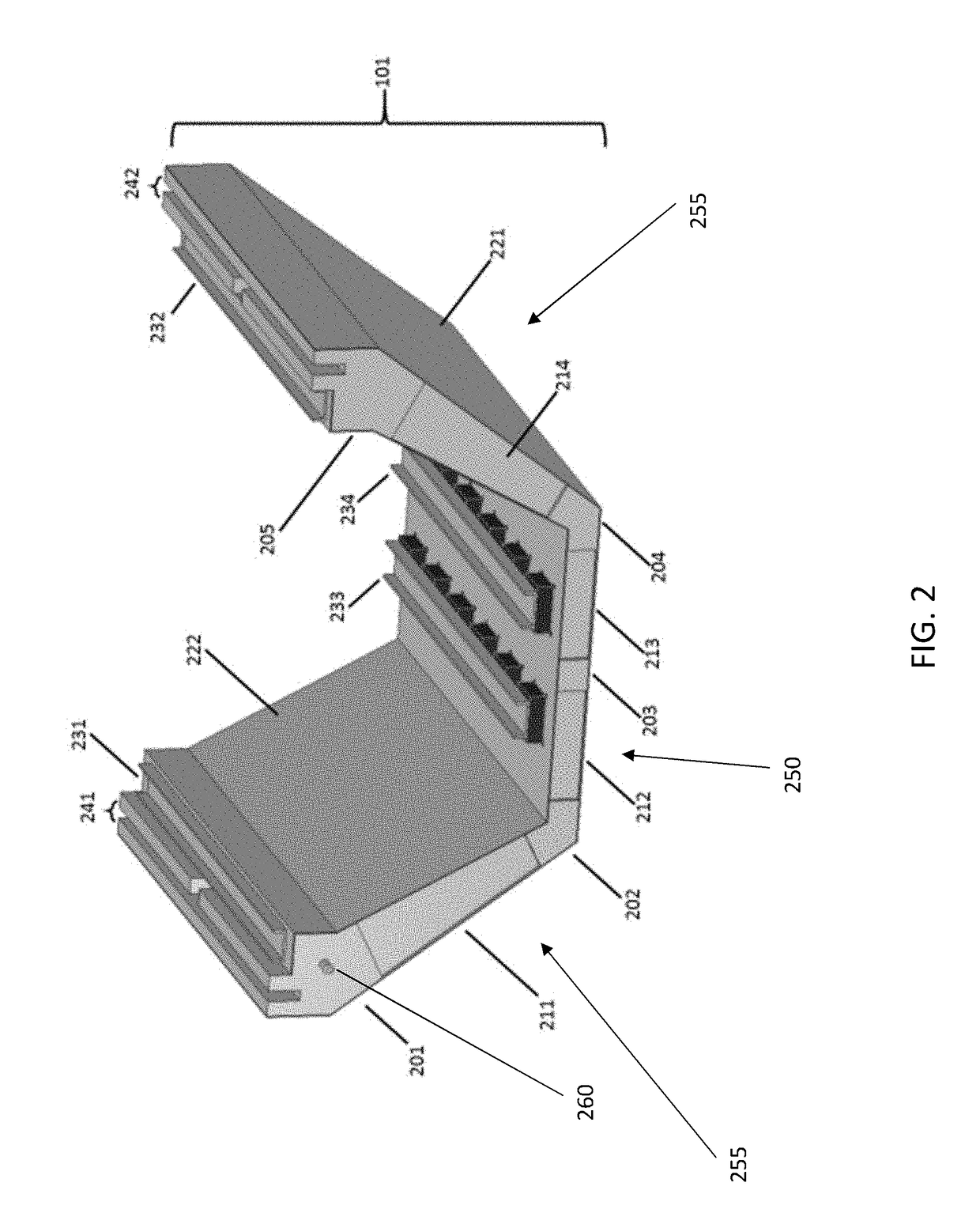 Modular enclosed transportation structure and integrated track assembly