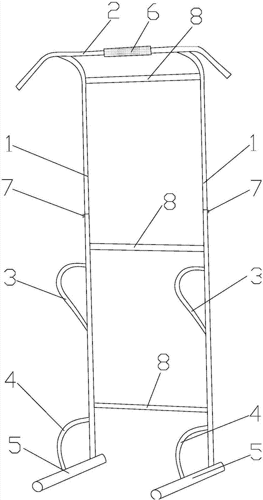 Telescopic horizontal bar and parallel bar unit