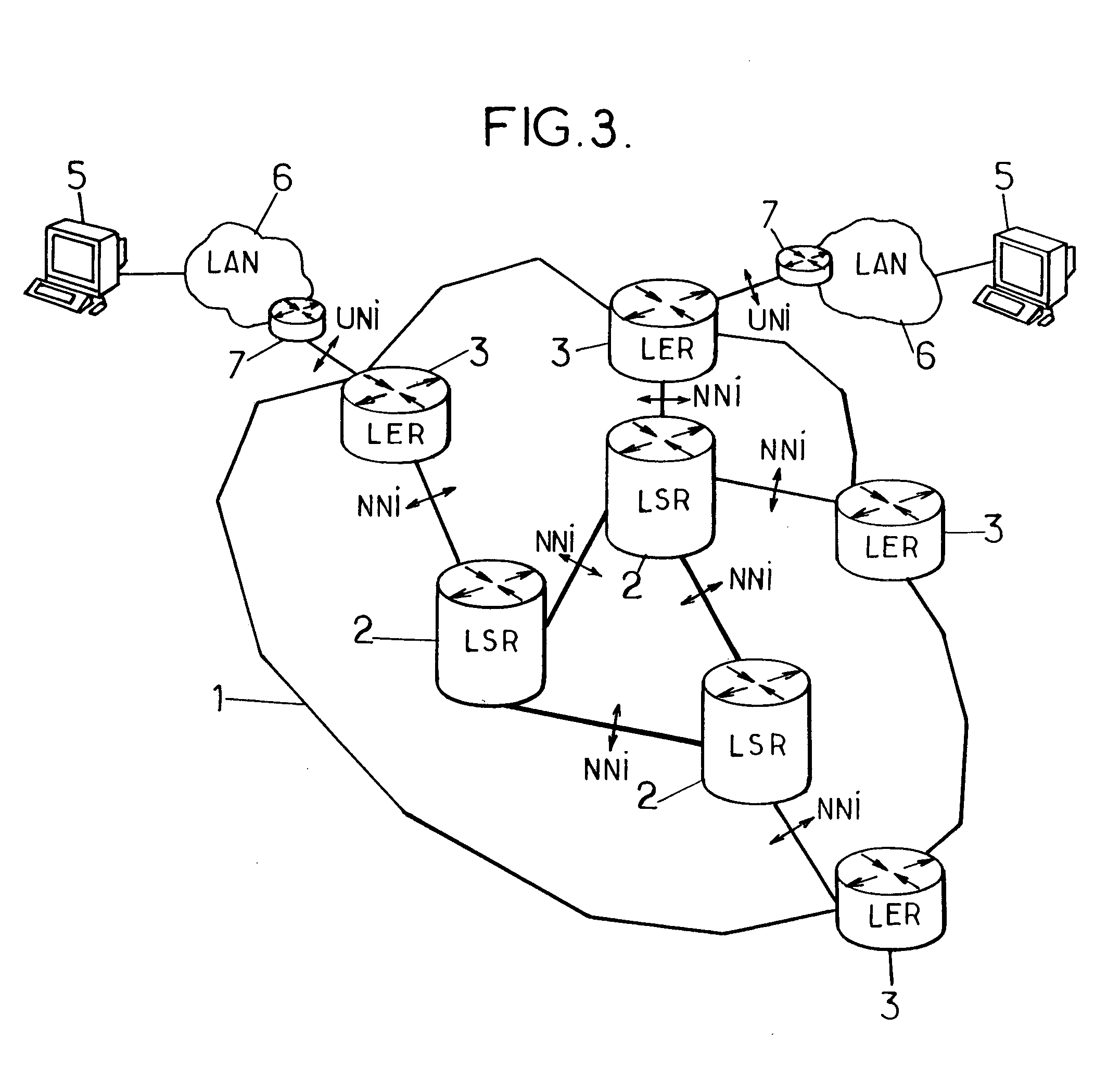 Method of transmitting data flows over an ATM network and device for implementing the method